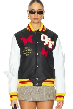 Women OFF-WHITE Jackets & Coats>2013 Leather Varsity