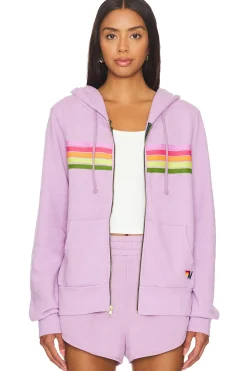 Women Aviator Nation Matching Sets>5 Stripe Zip Up Hoodie