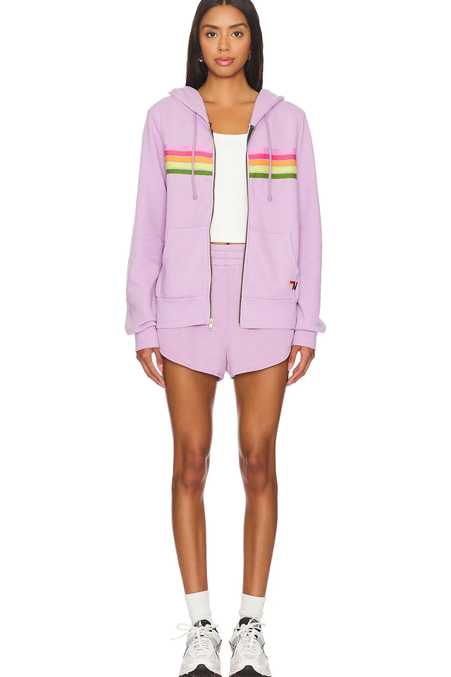 Women Aviator Nation Matching Sets>5 Stripe Zip Up Hoodie