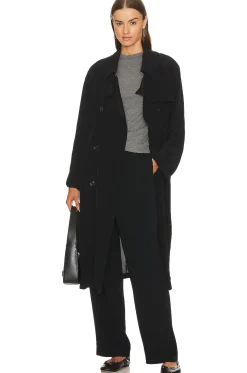 Women Theory Jackets & Coats>Airy Double Breasted Trench Coat