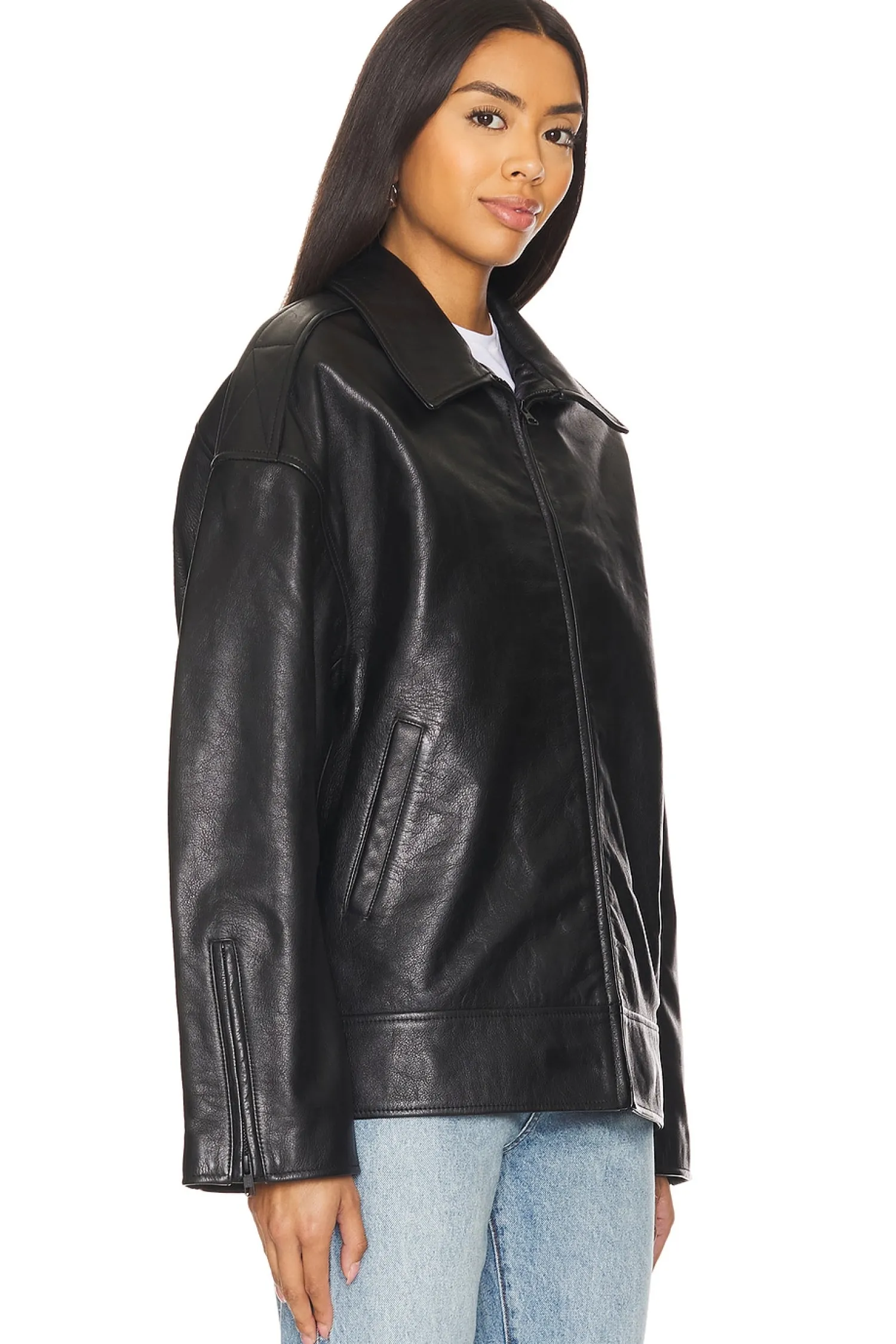 Women GRLFRND Jackets & Coats>Alek Leather Jacket