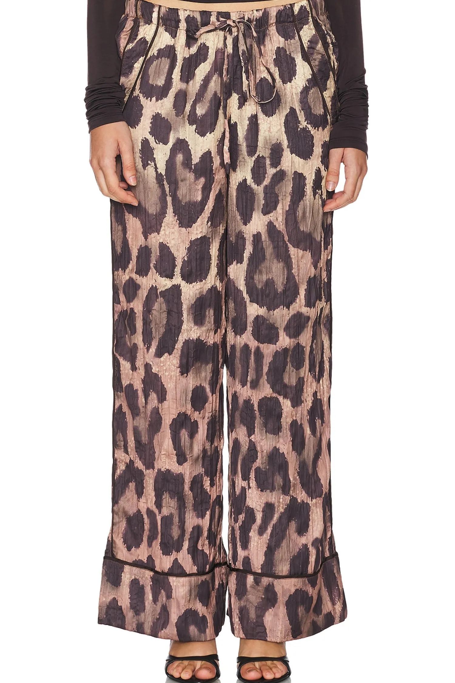 Women Free People Pants>All Out Satin Leopard Pant