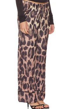 Women Free People Pants>All Out Satin Leopard Pant