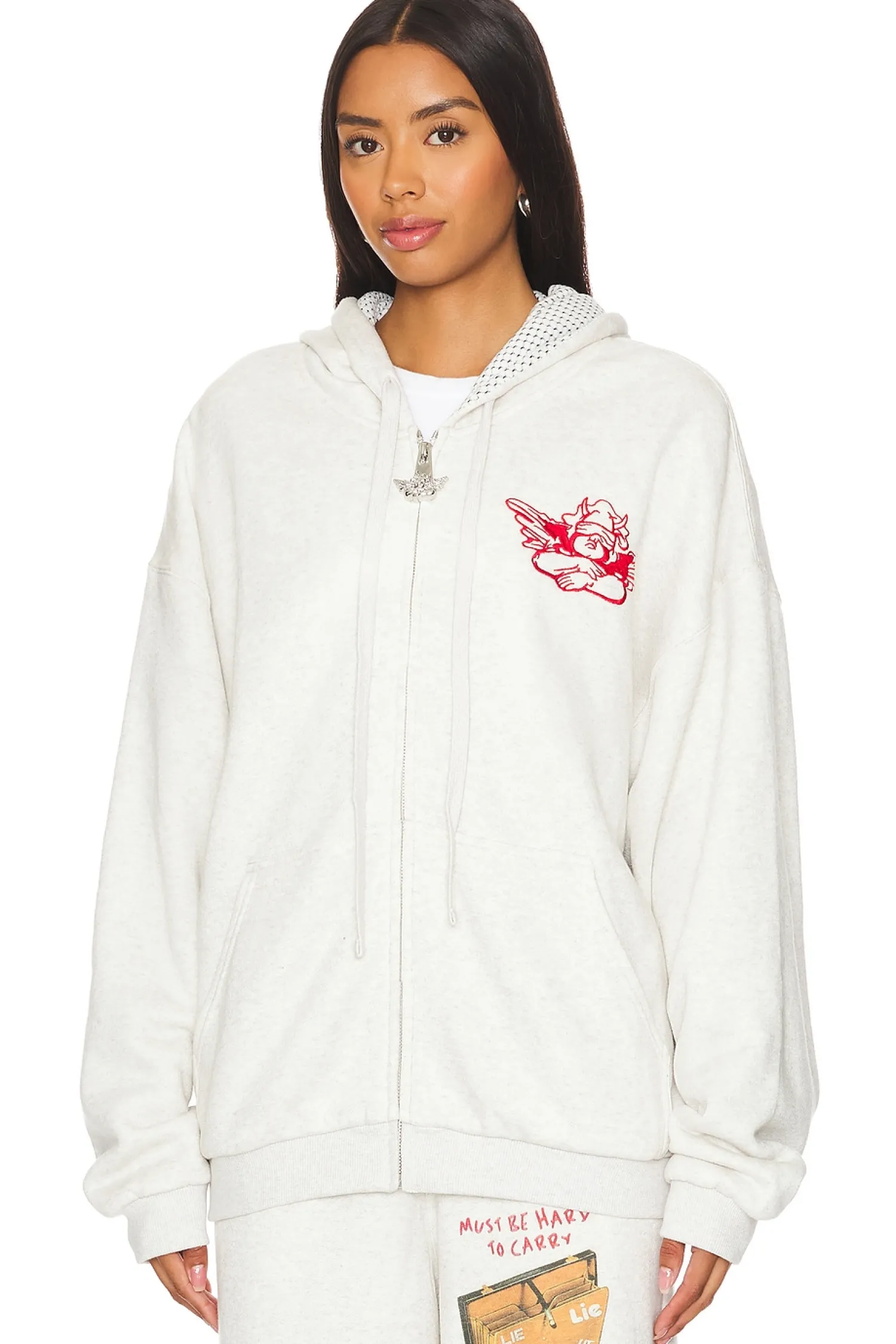 Women Boys Lie Loungewear>All That Baggage Terry Natural Zip Up Hoodie