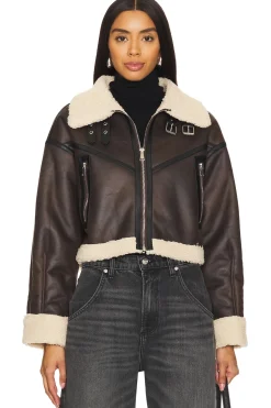 Women superdown Jackets & Coats>Amelia Faux Leather Jacket