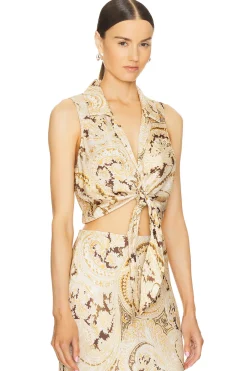 Women L'AGENCE Matching Sets>Amos Sleeveless Tie Blouse