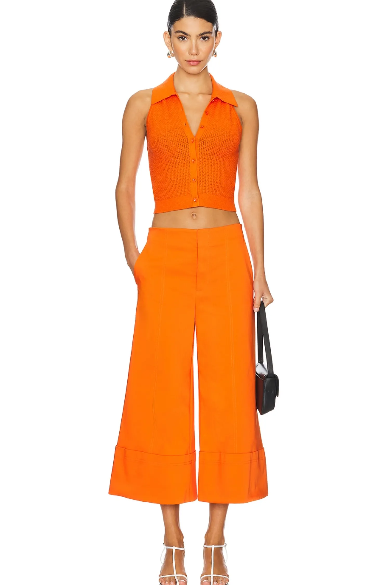 Women Alice + Olivia Pants|Matching Sets>Andra High Rise Wide Leg Cropped Cuff Pant