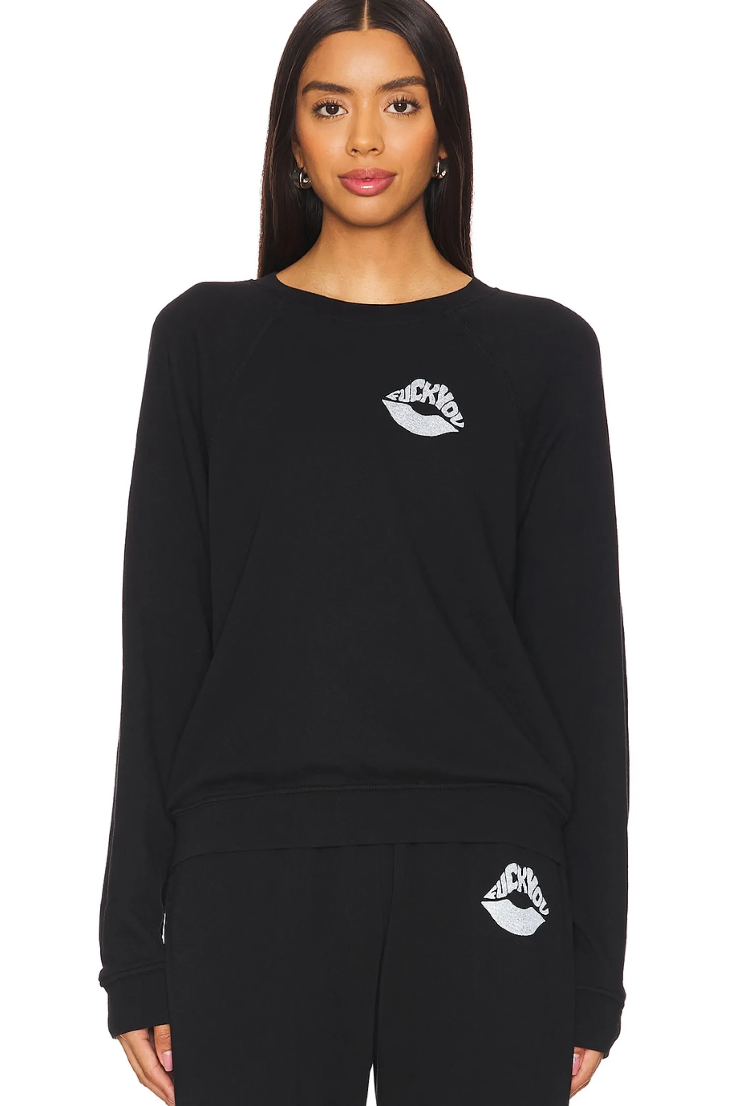 Women Lauren Moshi Matching Sets|Loungewear>Anela Raglan F U Bear Crew Neck