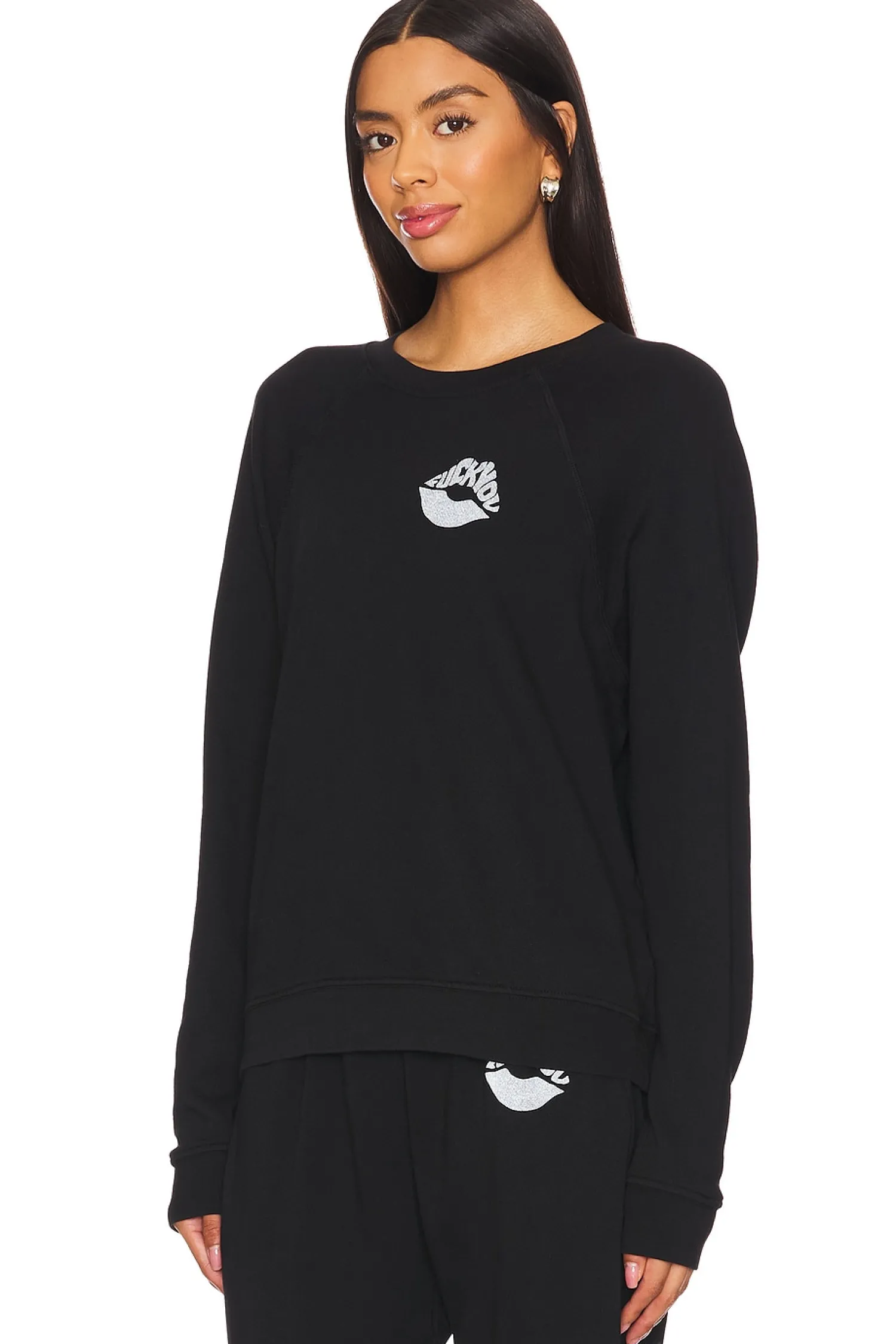 Women Lauren Moshi Matching Sets|Loungewear>Anela Raglan F U Bear Crew Neck