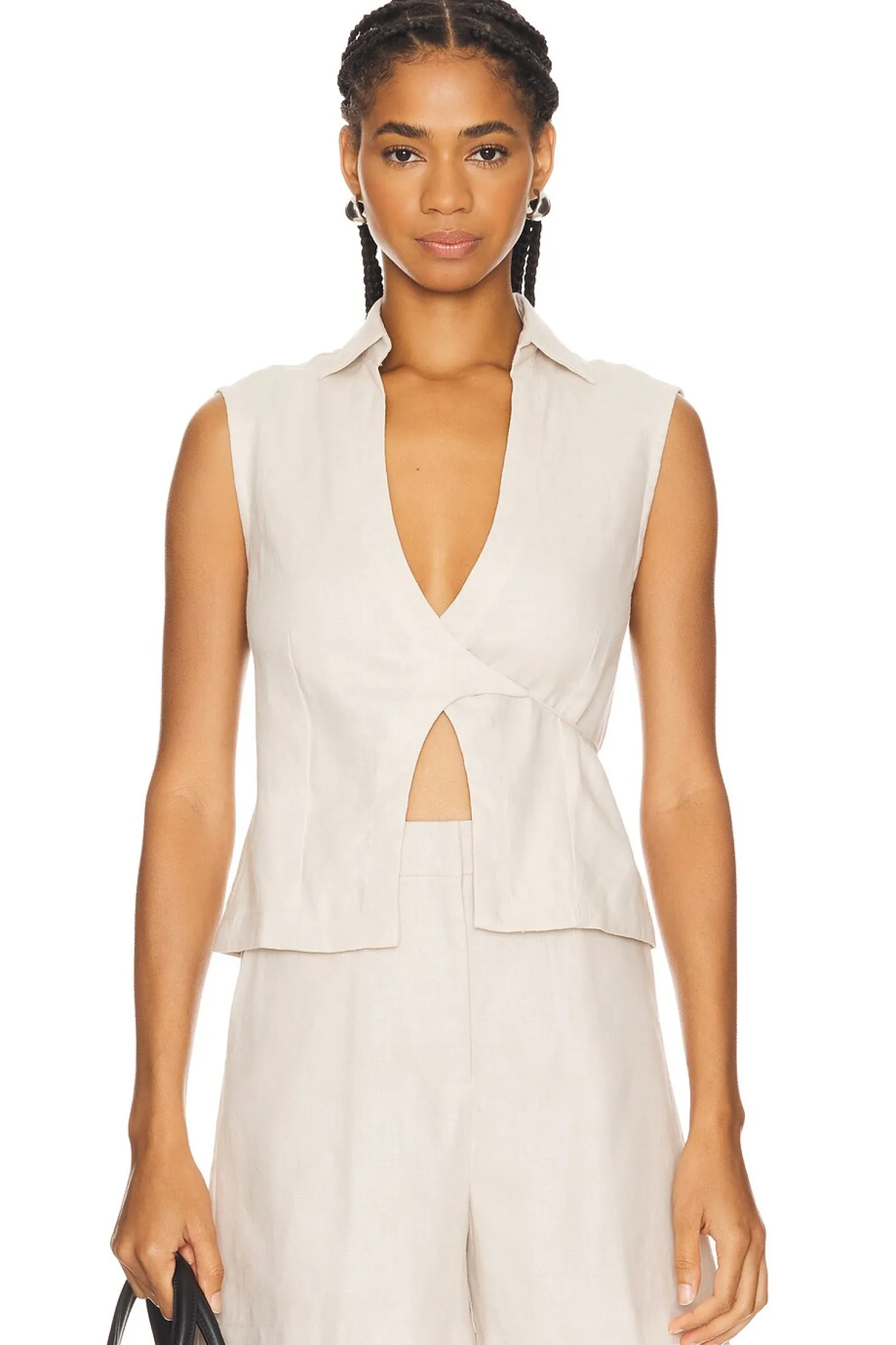 Women FAITHFULL THE BRAND Matching Sets>Antibes Sleeveless Wrap Shirt
