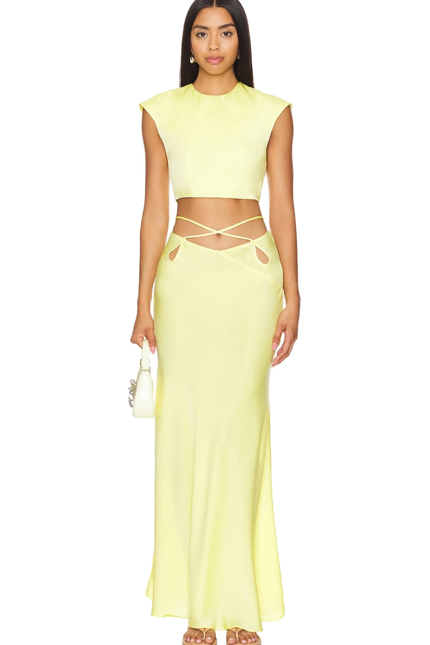 Women Bardot Matching Sets>Anya Satin Top