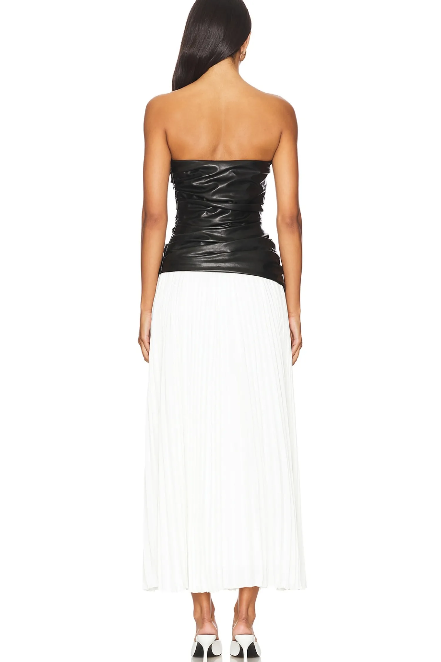 Women SIMKHAI Dresses>Arie Faux Leather Bustier Midi Dress