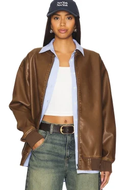 Women superdown Jackets & Coats>Ariel Faux Leather Bomber