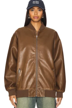 Women superdown Jackets & Coats>Ariel Faux Leather Bomber