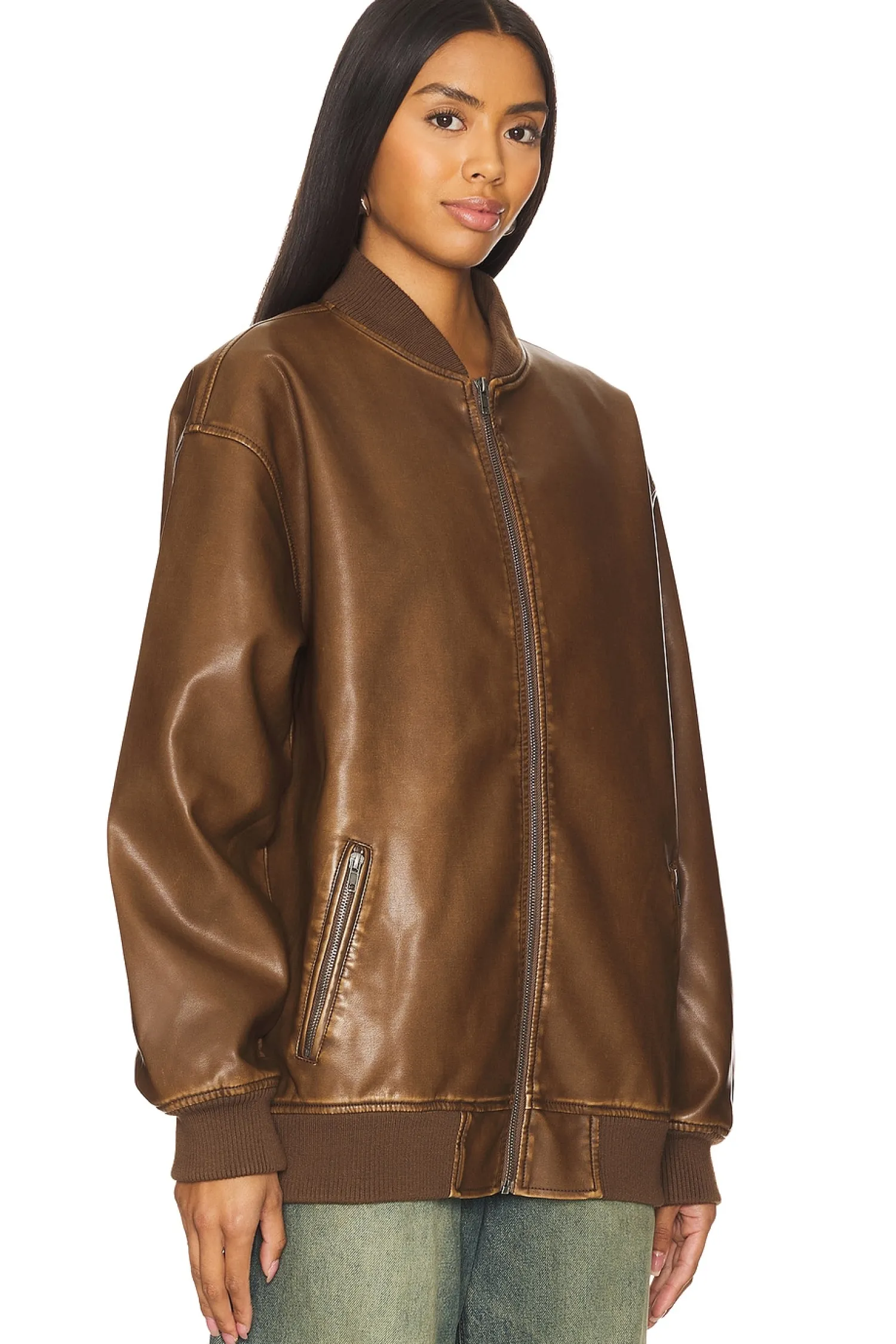 Women superdown Jackets & Coats>Ariel Faux Leather Bomber