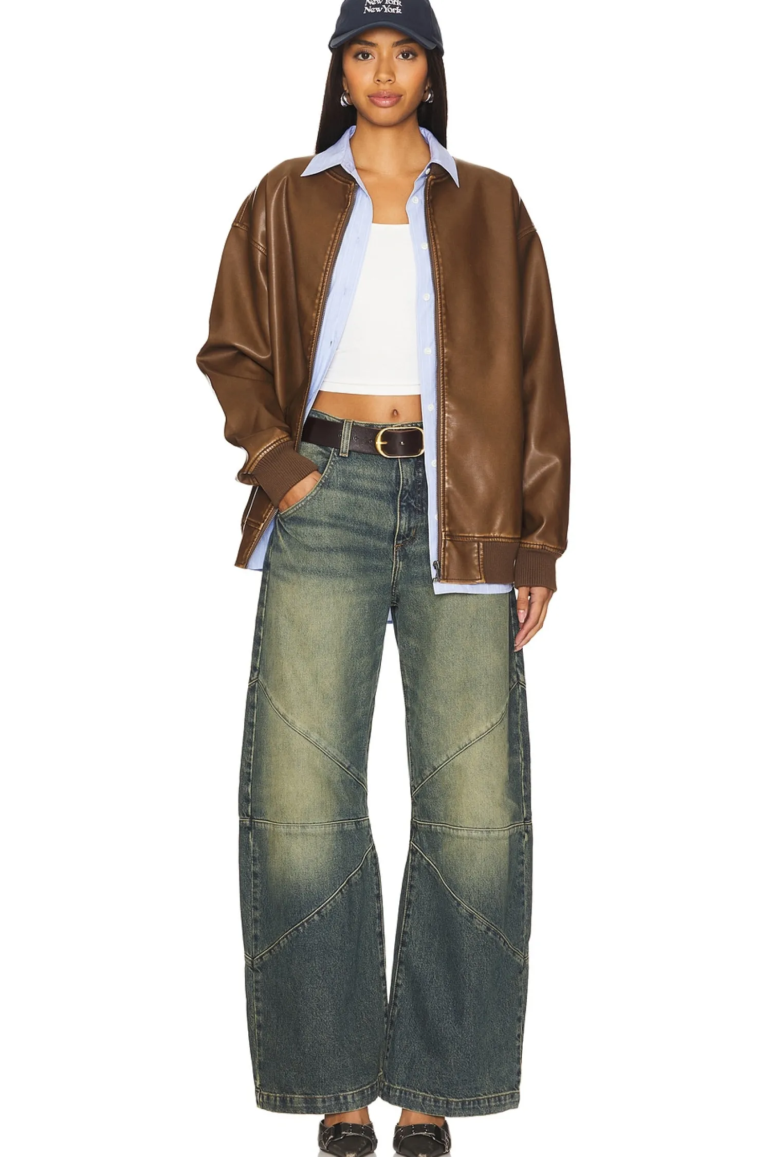 Women superdown Jackets & Coats>Ariel Faux Leather Bomber