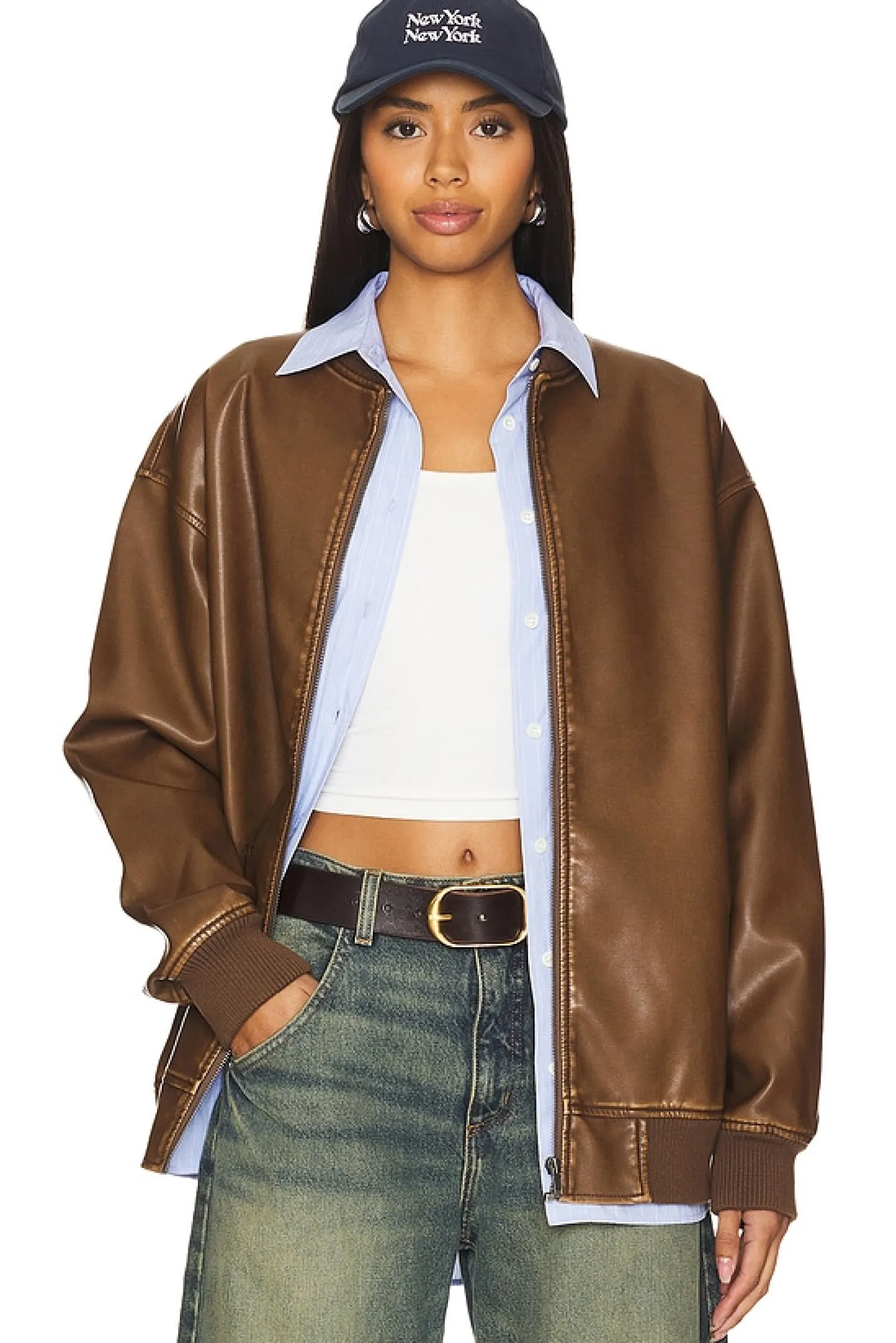 Women superdown Jackets & Coats>Ariel Faux Leather Bomber