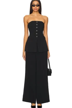 Women self-portrait Jumpsuits>Bandeau Crepe Jumpsuit