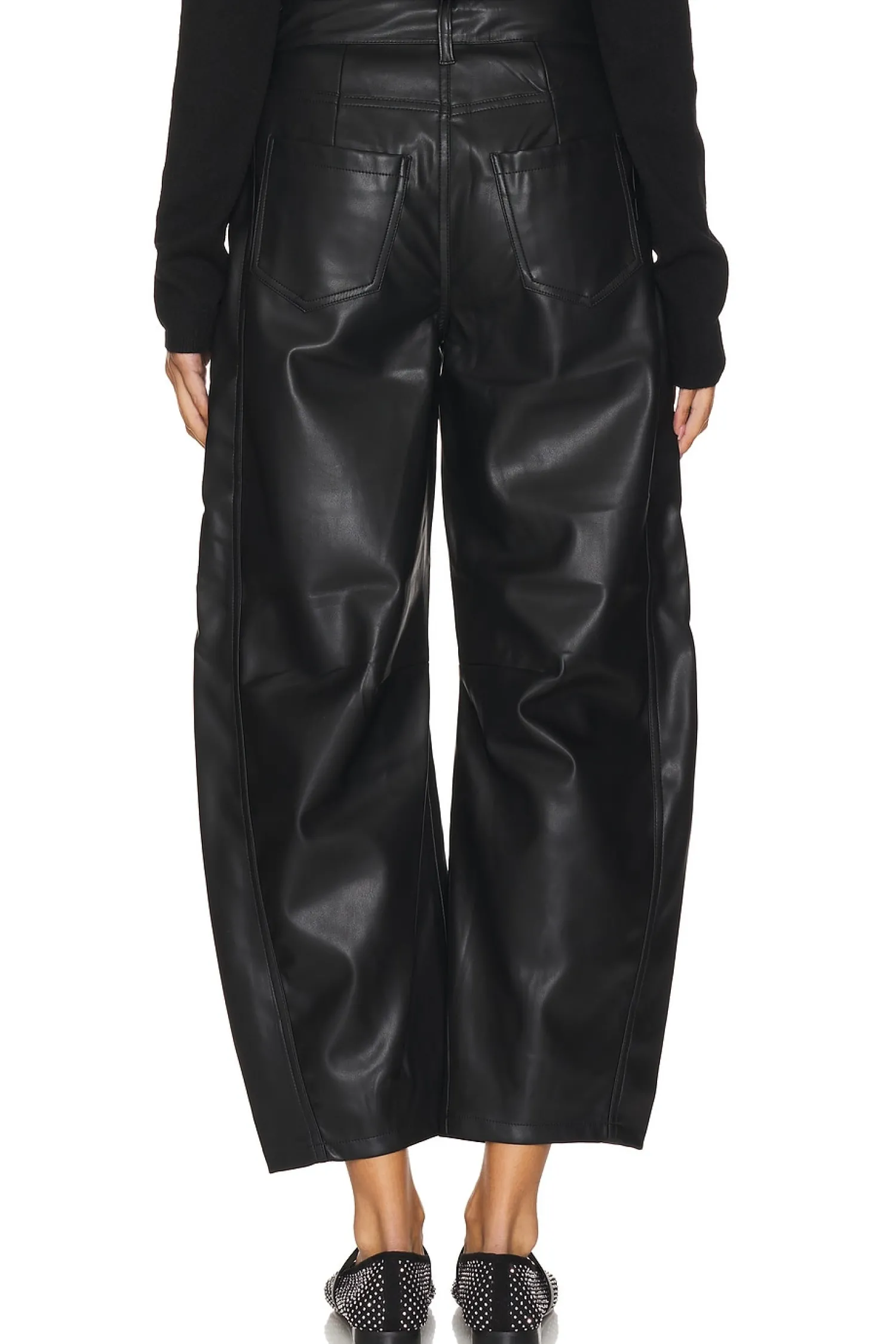 Women BLANKNYC Pants>Barrel Leg Faux Leather Pant