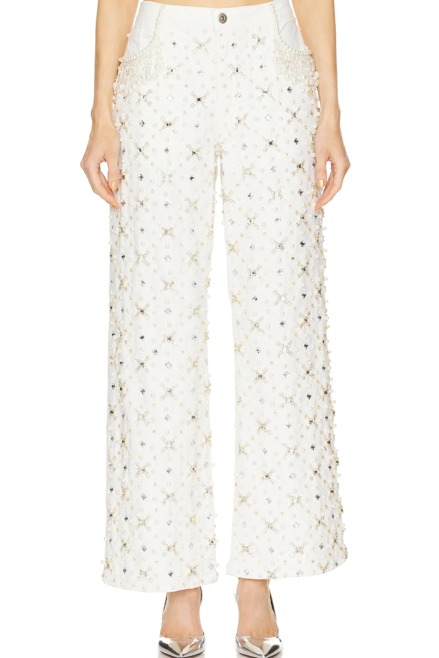 Women PatBO Pants>Beaded Wide Leg