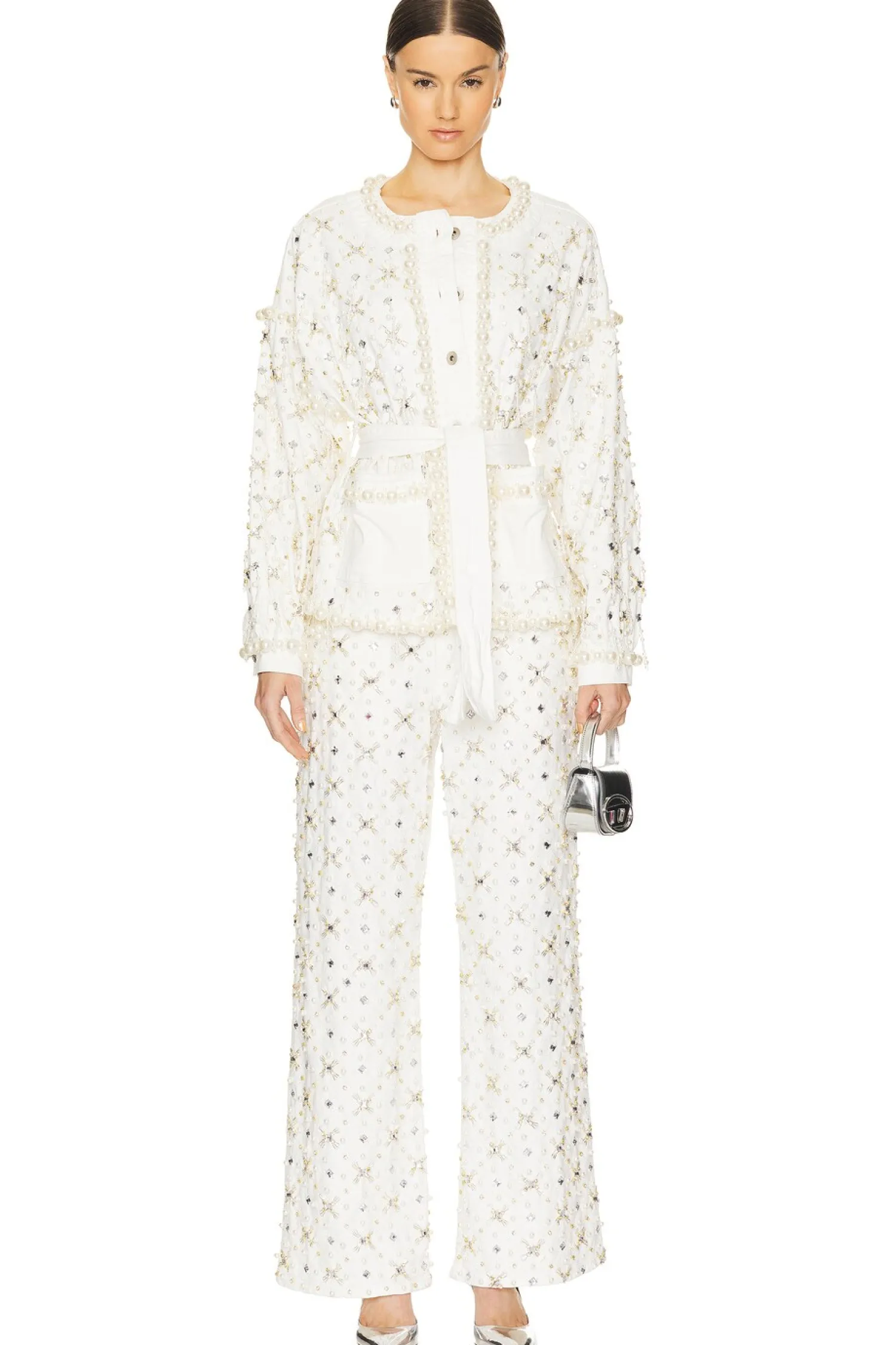 Women PatBO Pants>Beaded Wide Leg