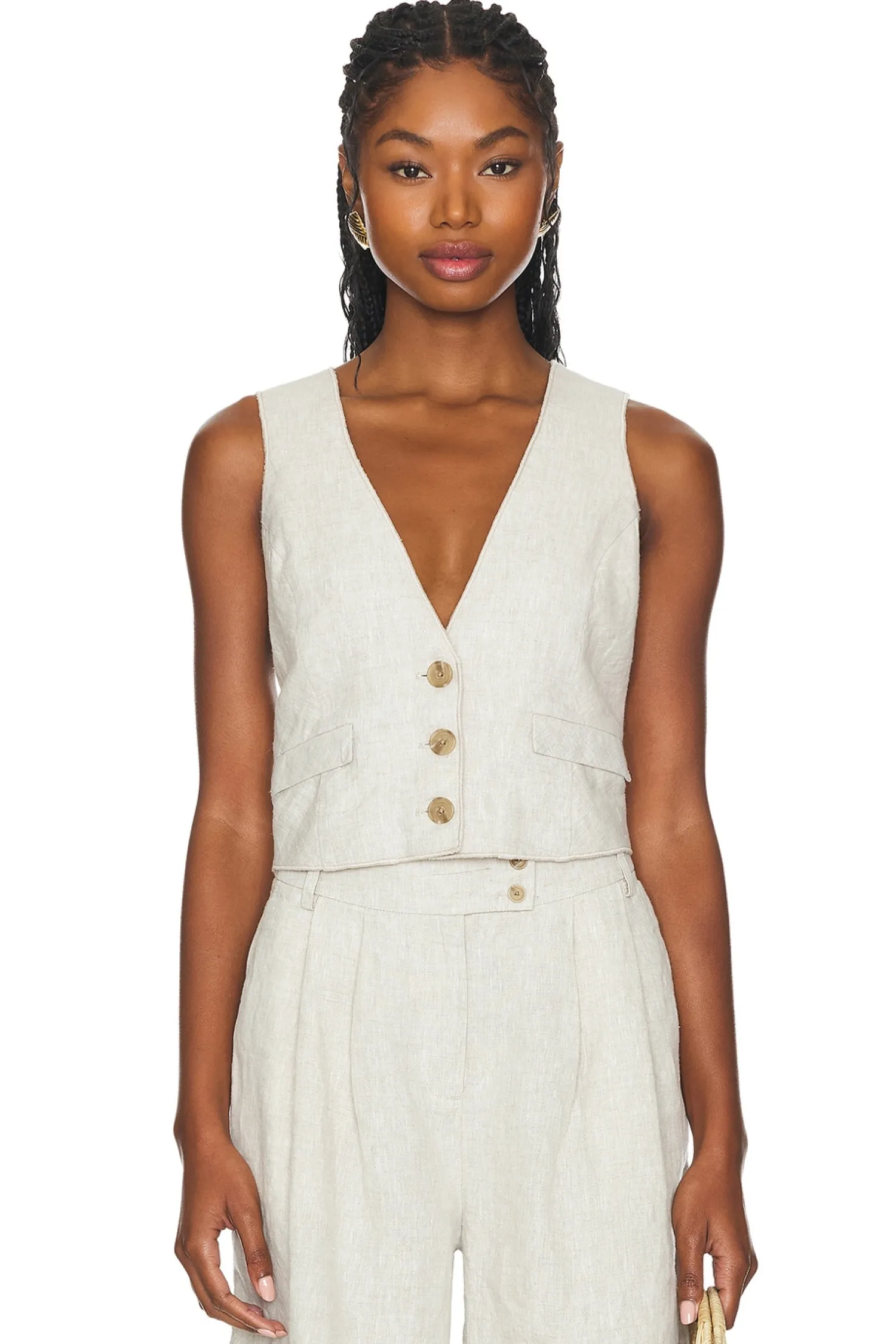 Women Central Park West Jackets & Coats>Beckett Linen Vest