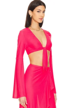 Women Luli Fama Matching Sets>Bell Sleeve Crop Top