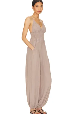 Women Bobi Jumpsuits>Black Smocked Jumpsuit
