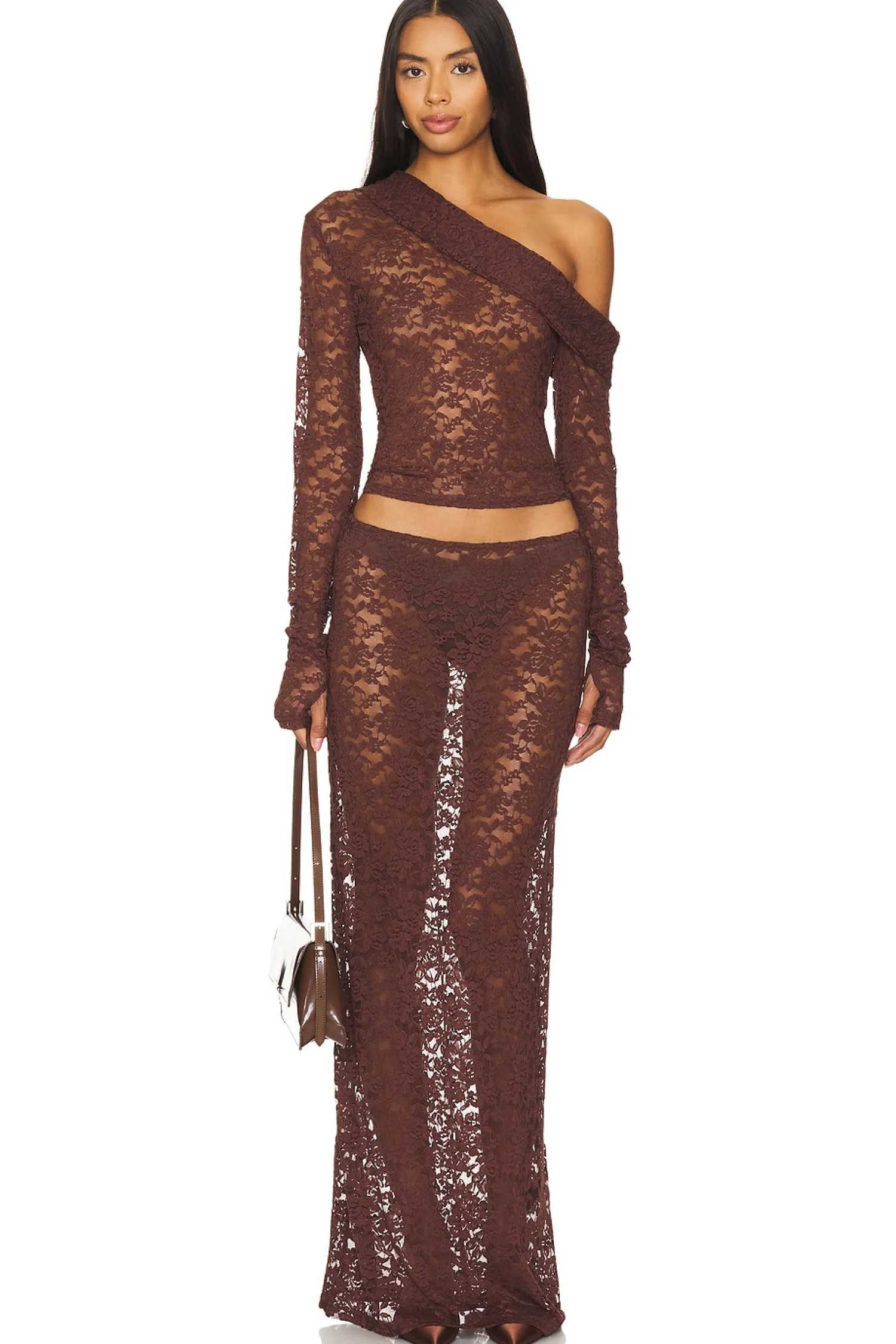 Women LIONESS Matching Sets>Black Swan Lace Maxi