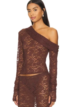 Women LIONESS Matching Sets>Black Swan Off Shoulder Top