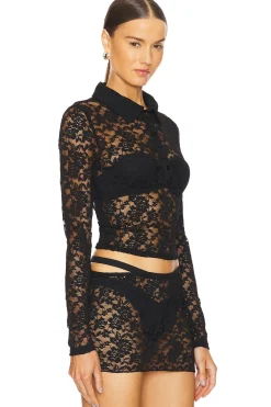 Women LIONESS Matching Sets>Black Swan Polo Top