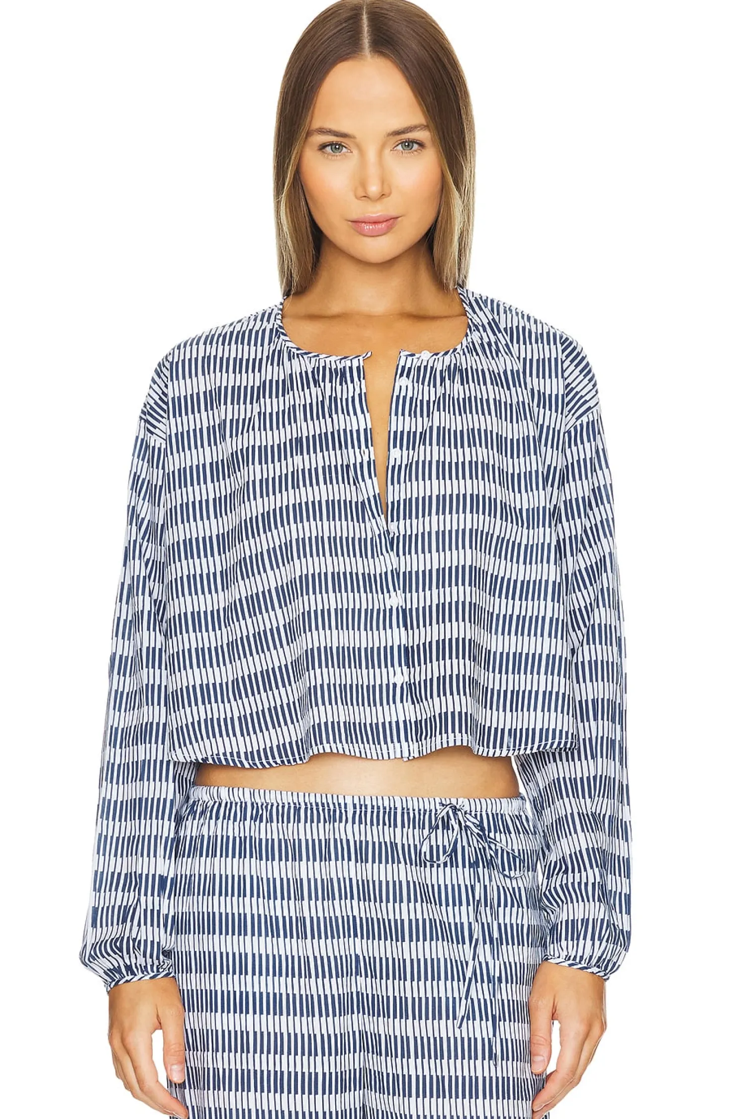 Women Skin Matching Sets>Blair Cropped Shirt