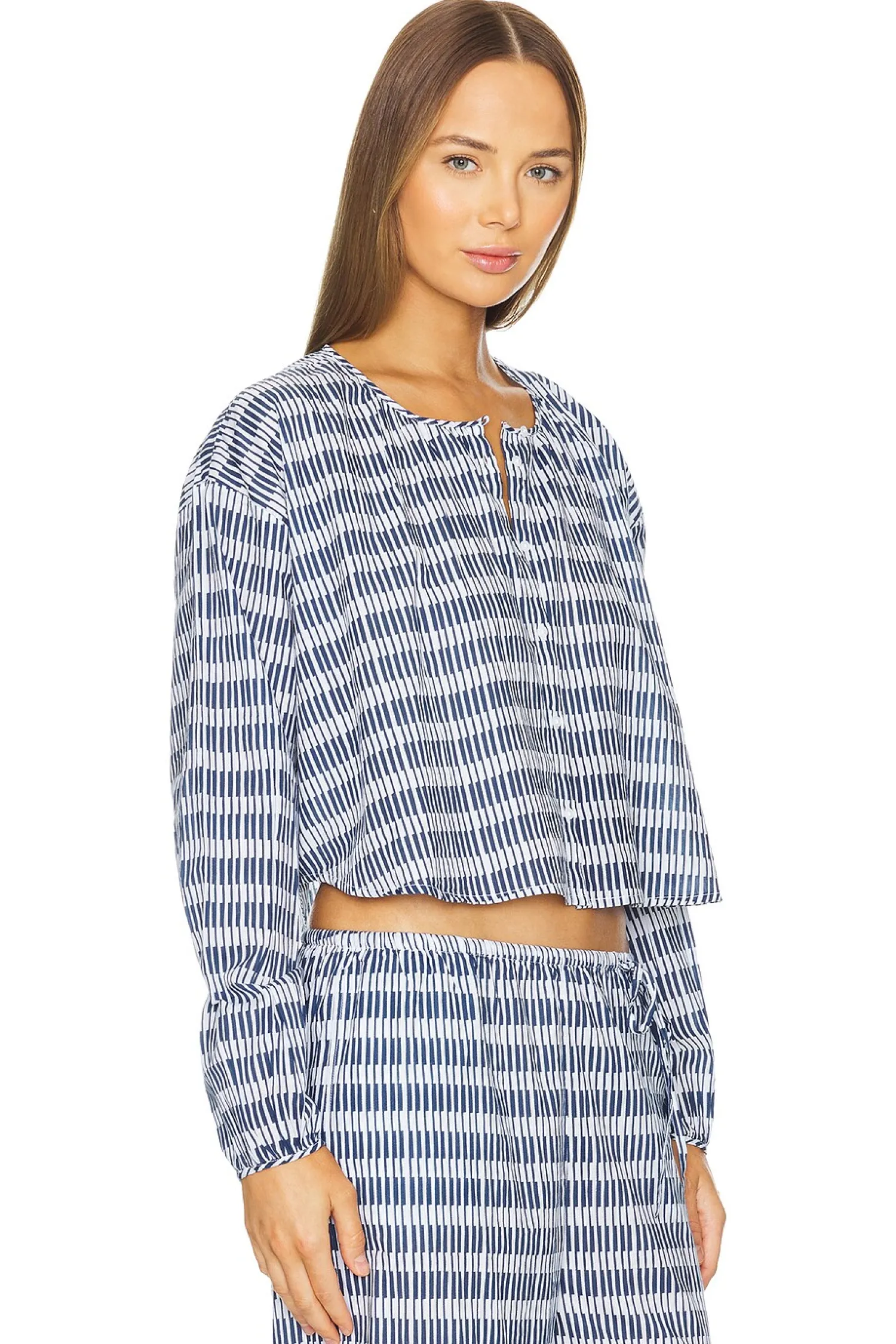 Women Skin Matching Sets>Blair Cropped Shirt