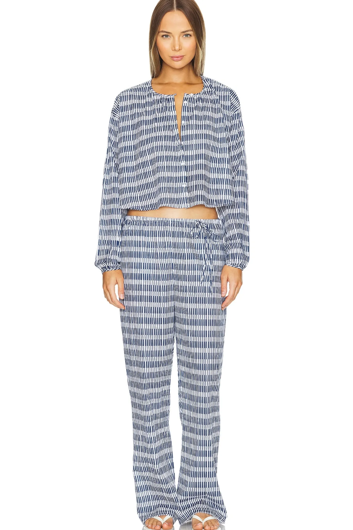 Women Skin Matching Sets>Blair Cropped Shirt