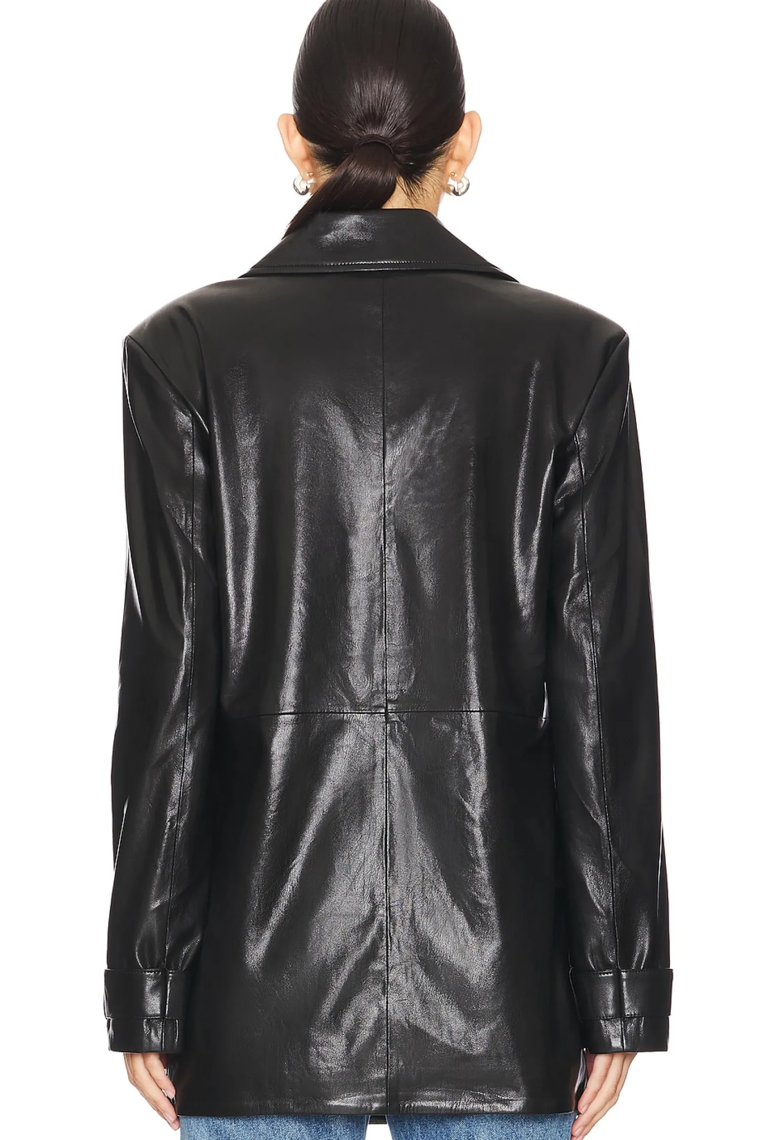 Women House of Harlow 1960 Jackets & Coats>Bordeaux Faux Leather Blazer
