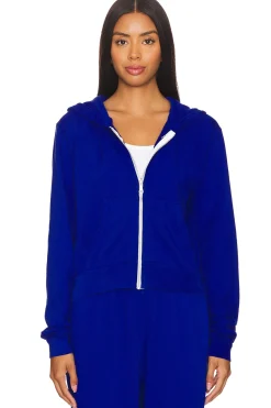 Women Michael Lauren Loungewear>Bowman Crop Zip Up Hoodie