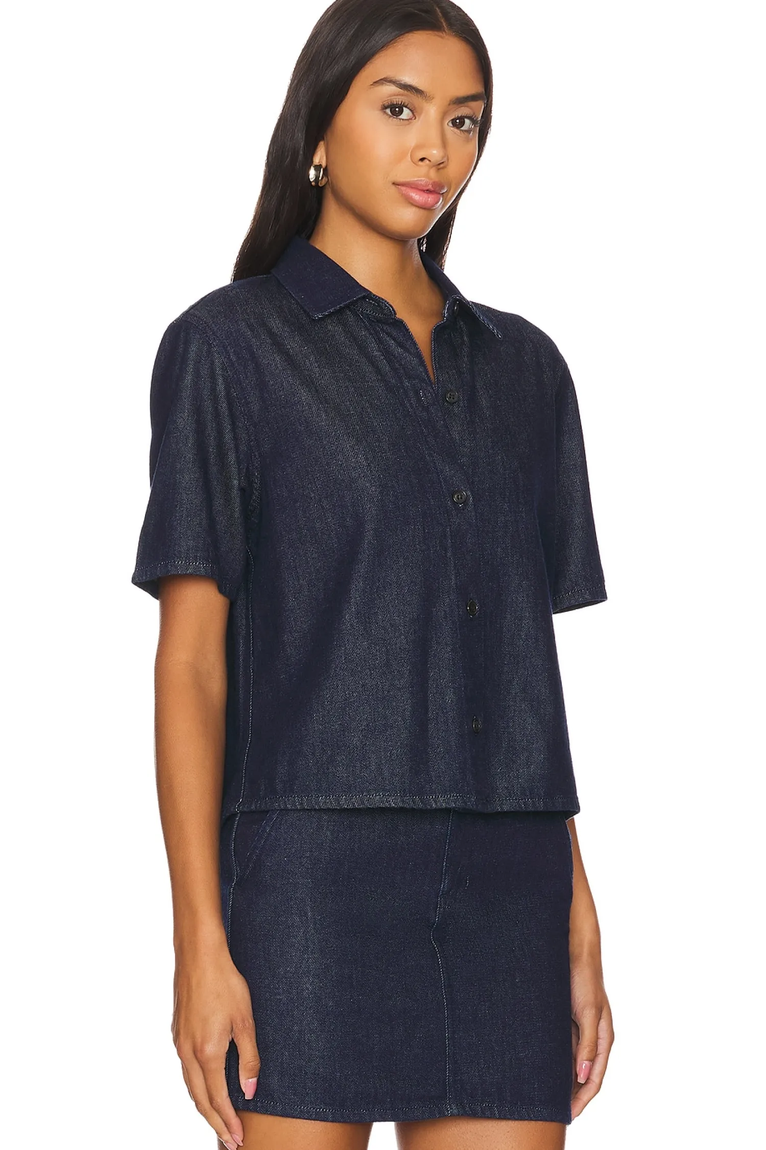 Women Theory Matching Sets>Boxy Short Sleeve Shirt