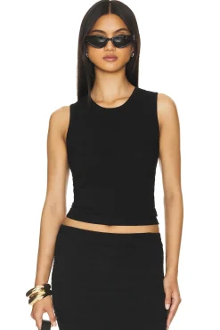 Women Autumn Cashmere Matching Sets>Broken Stitch Crop Tank