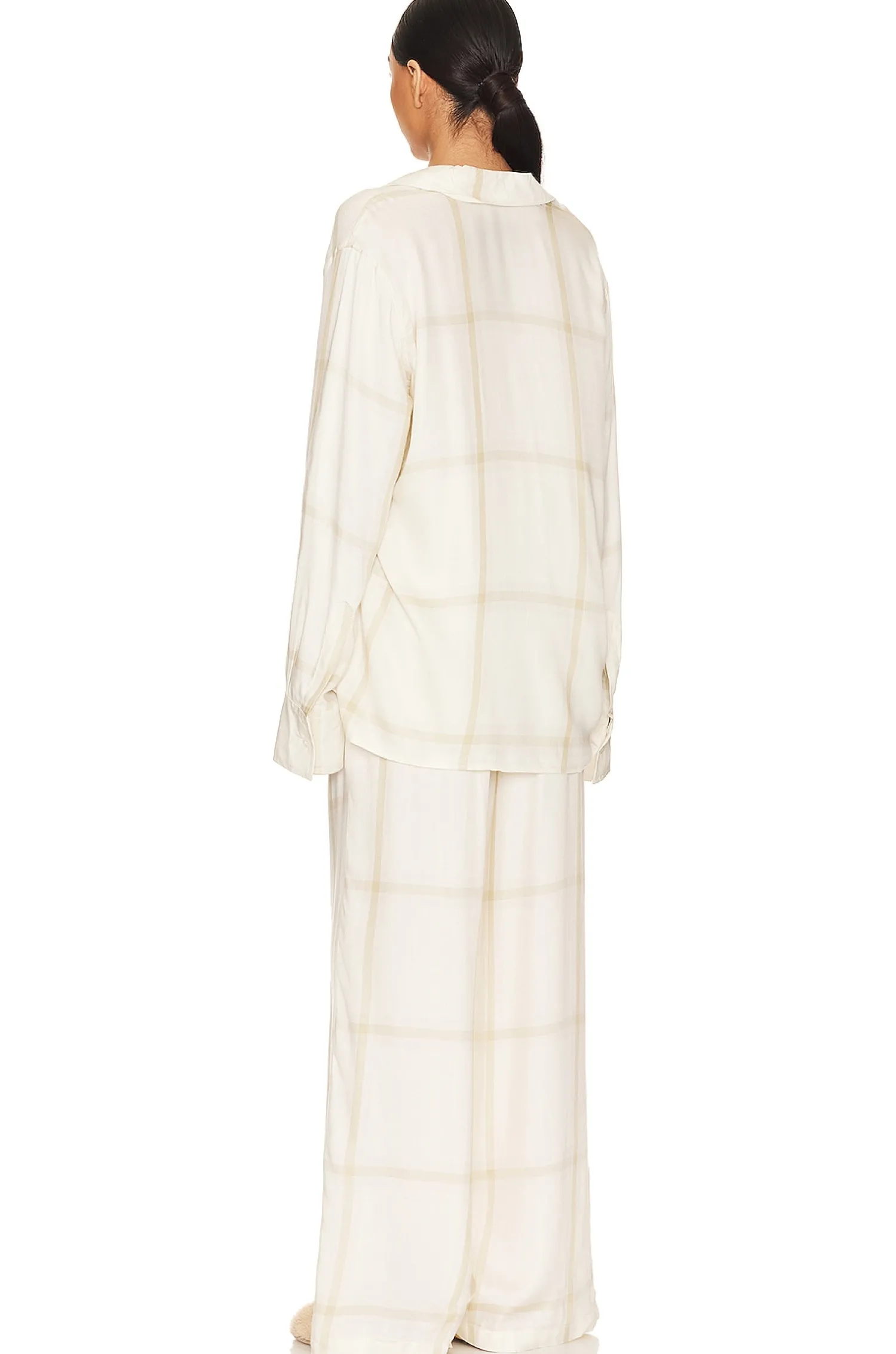 Women WeWoreWhat Lingerie & Sleepwear>Brushed Flannel Button Up & Drawstring Pull On Pant Set