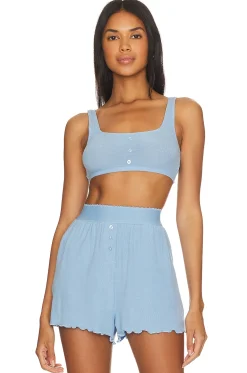Women WeWoreWhat Lingerie & Sleepwear>Button Scoop Bra Top