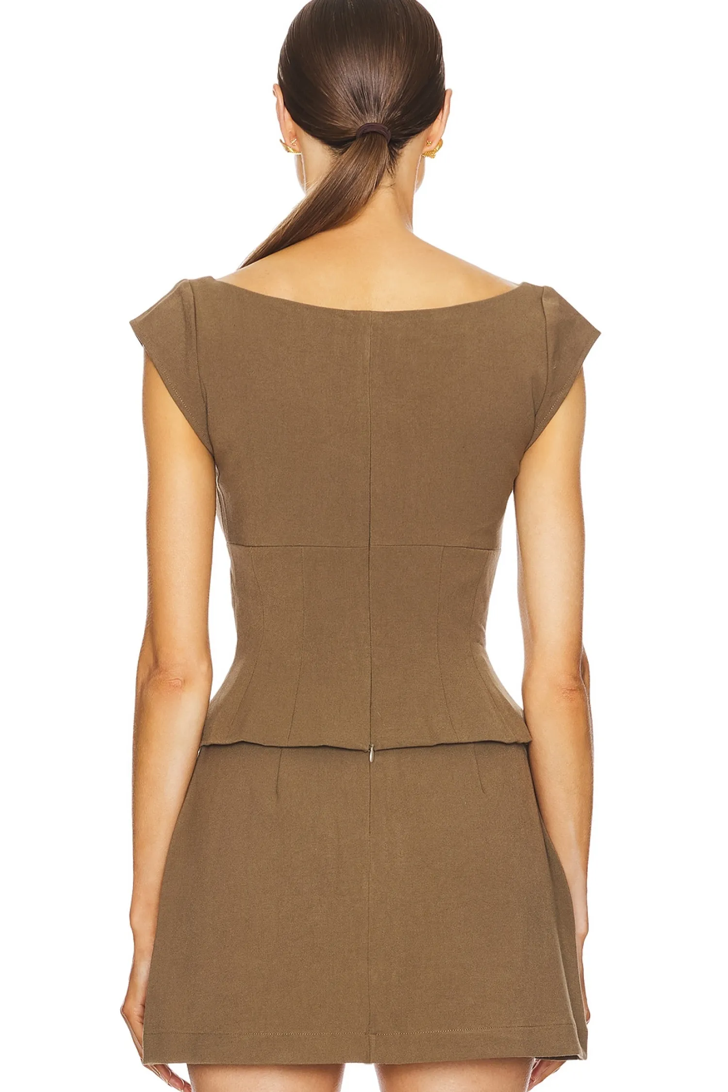 Women WeWoreWhat Matching Sets>Cap Sleeve Corset Top