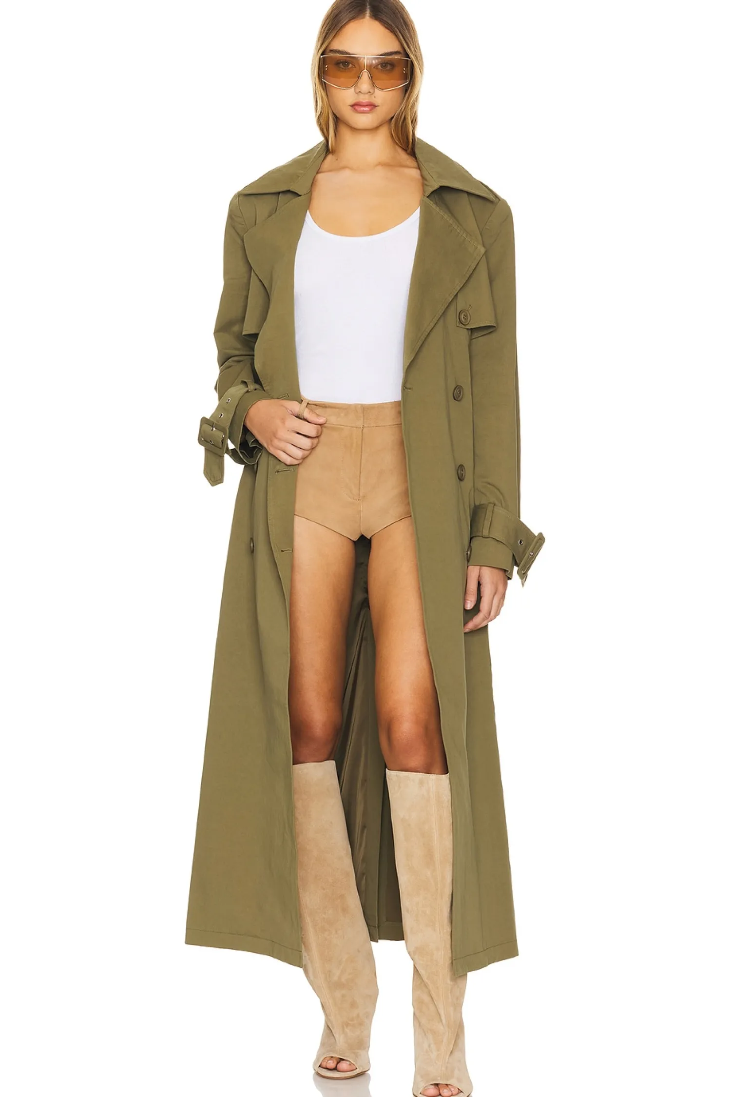 Women AEXAE Jackets & Coats>Cargo Trench Coat