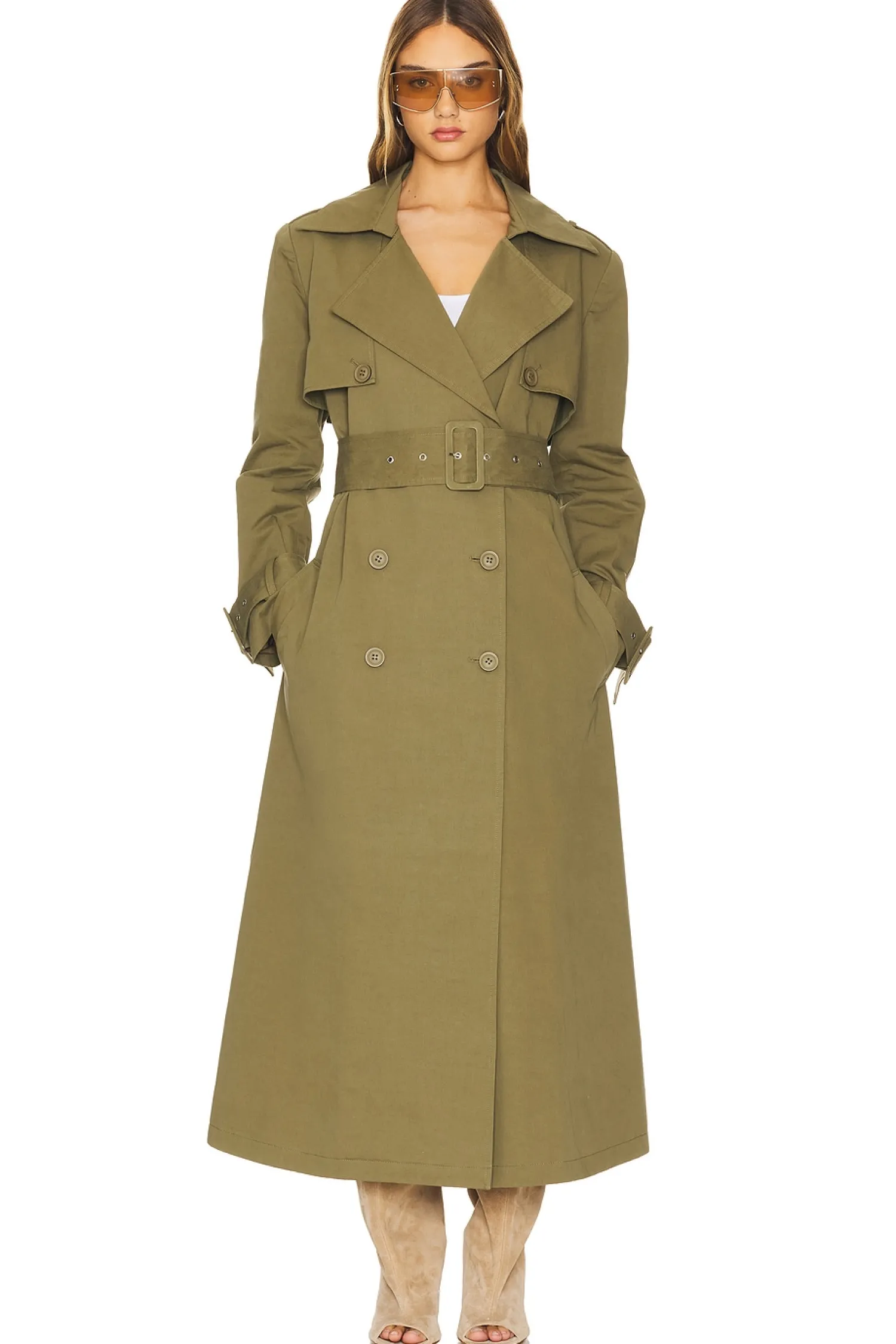 Women AEXAE Jackets & Coats>Cargo Trench Coat