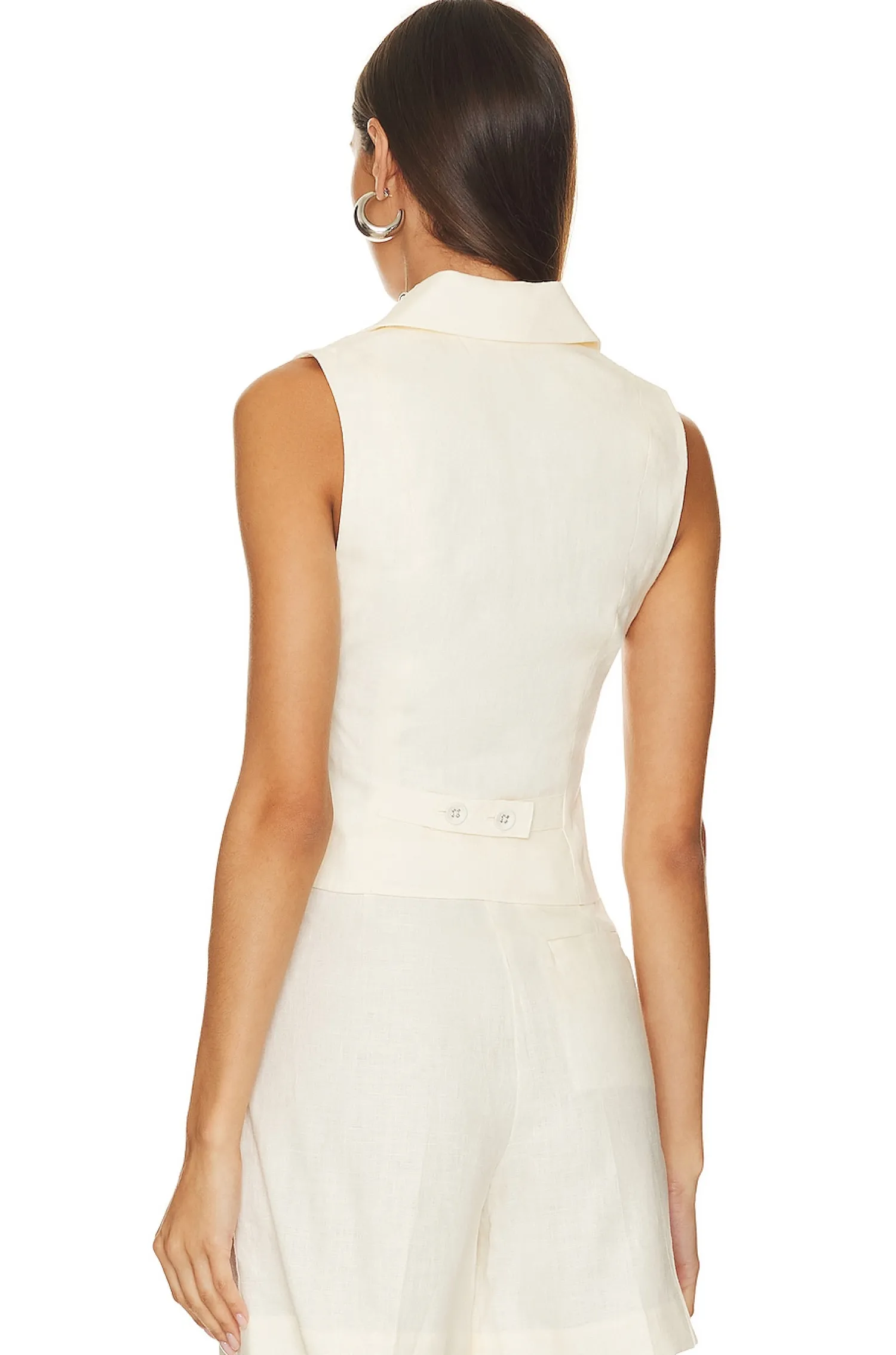 Women L'Academie Matching Sets|Jackets & Coats>Carinne Linen Vest Top