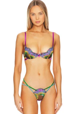 Women fleur du mal Lingerie & Sleepwear>Carnival Embroidery Strappy Demi Bra