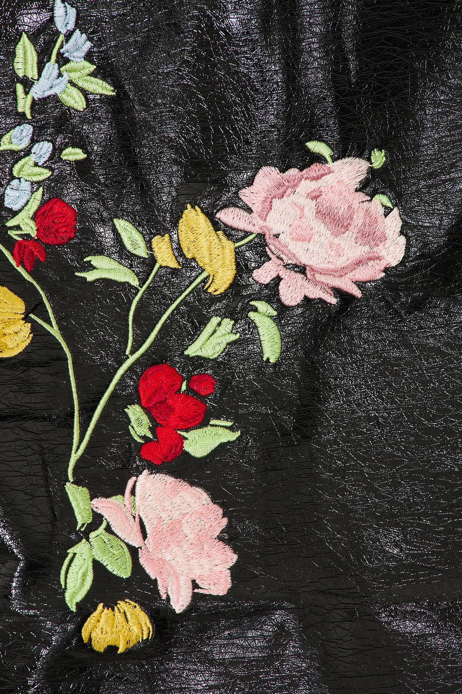 Women Kitri Dresses>Carolyn Embroidered Vinyl Mini Dress