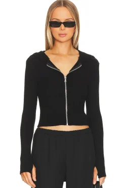 Women Michael Lauren Loungewear>Caspar Crop Fitted Hoodie