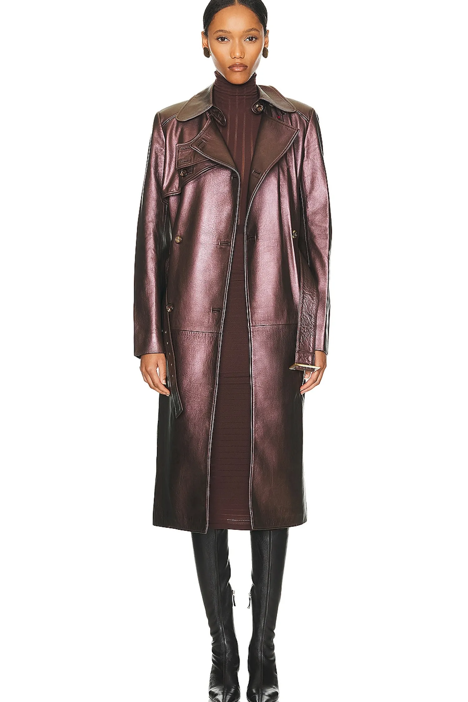 Women FWRD Renew Jackets & Coats>Celine Leather Trench Coat