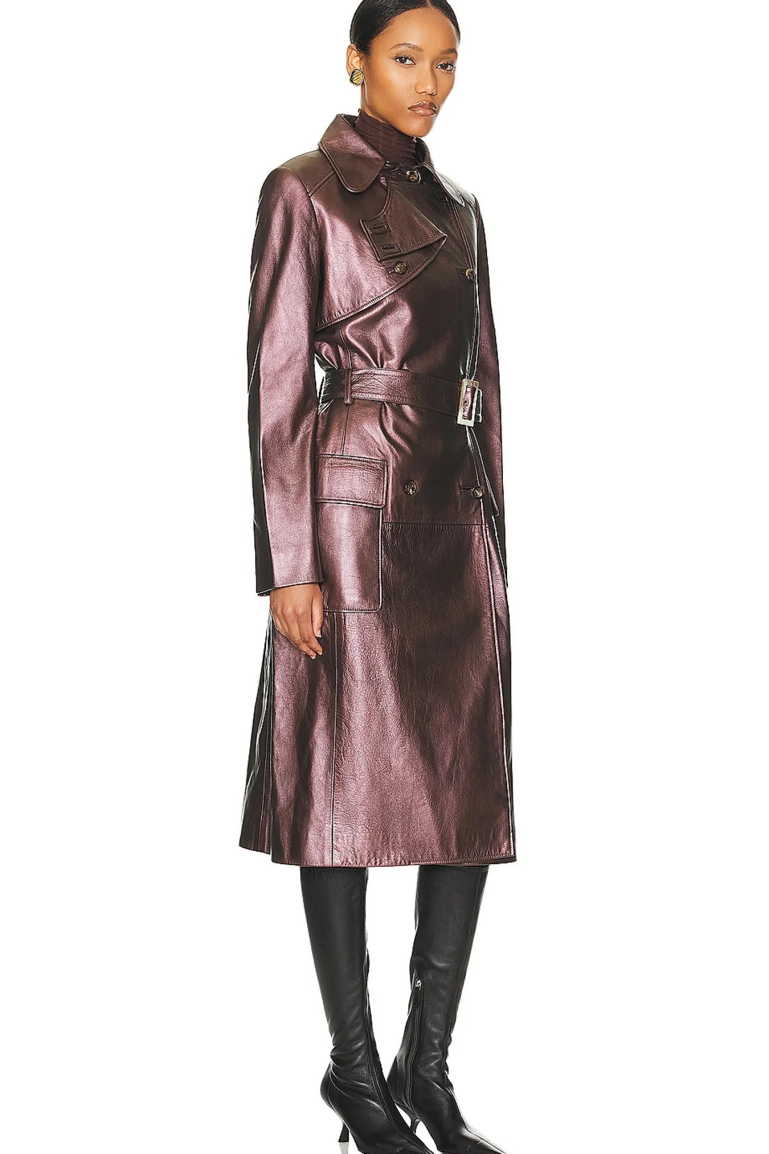 Women FWRD Renew Jackets & Coats>Celine Leather Trench Coat