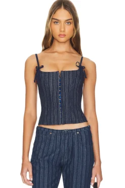 Women LIONESS Matching Sets>Charismatic Denim Corset